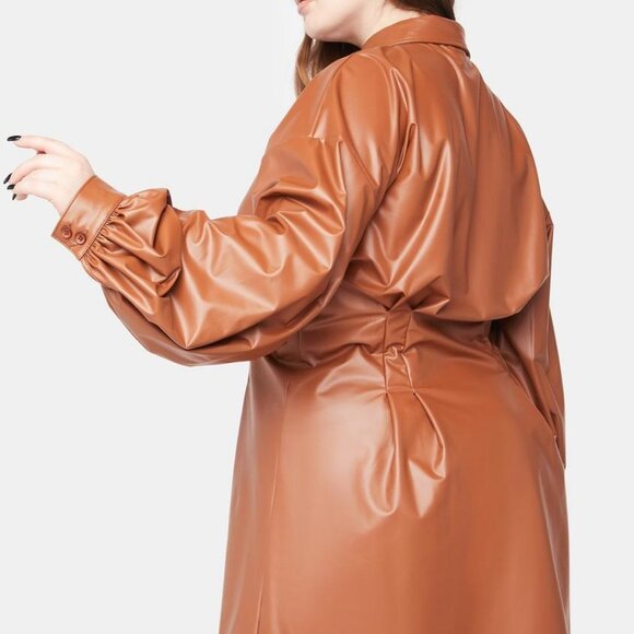 Plus Cognac I AM THE PARTY Invite Shirt Dress ( BRAND NEW !!!! ) - Picture 2 of 5